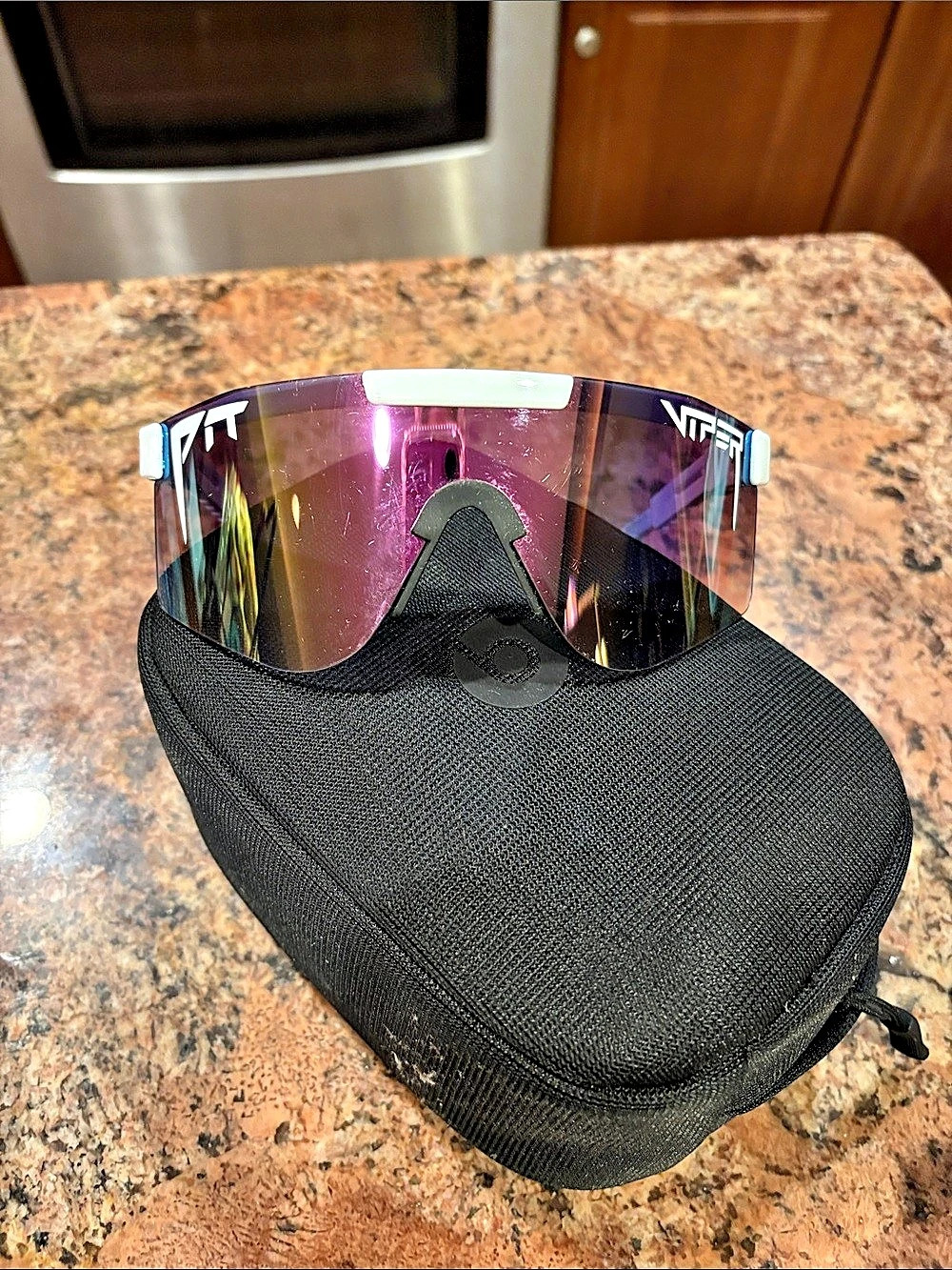 Pit Viper Sport Shield Sunglasses in Black & Purple
